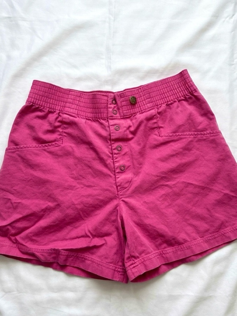 Vintage Christian Dior Actifs Pink High-Waist Button-Front Shorts
